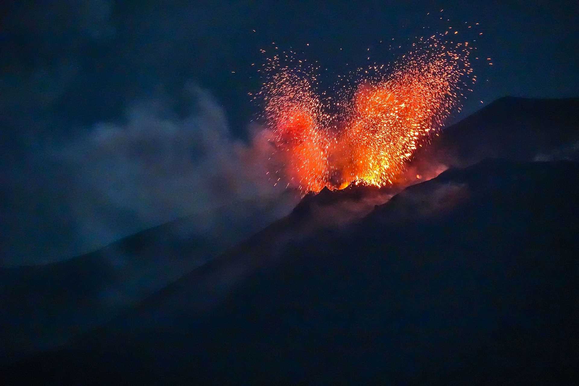 erupting volcano