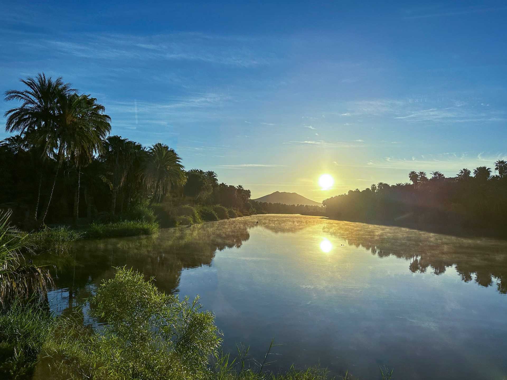 sunset reflecting on water