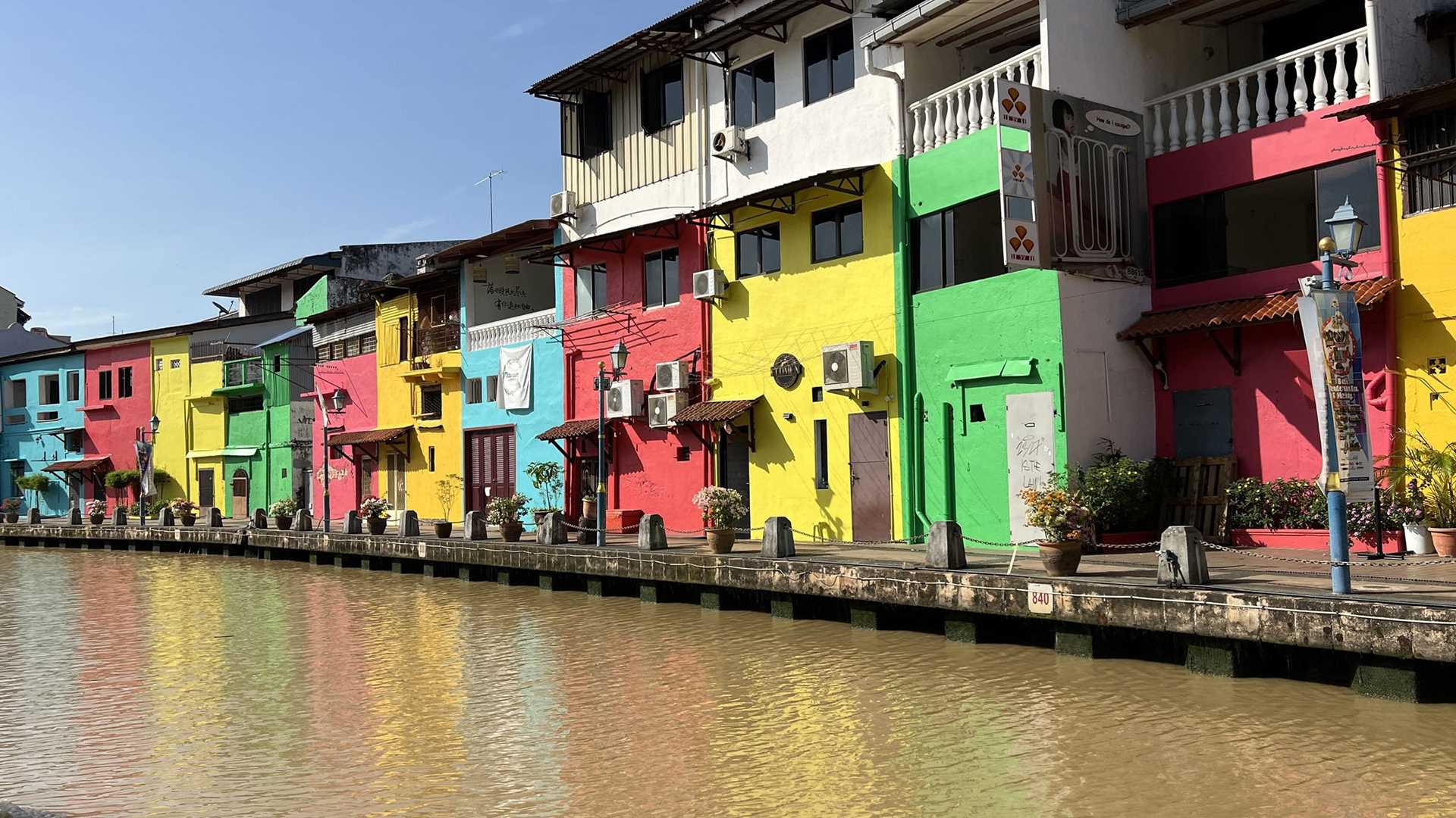 colorful buildings in Indonesia