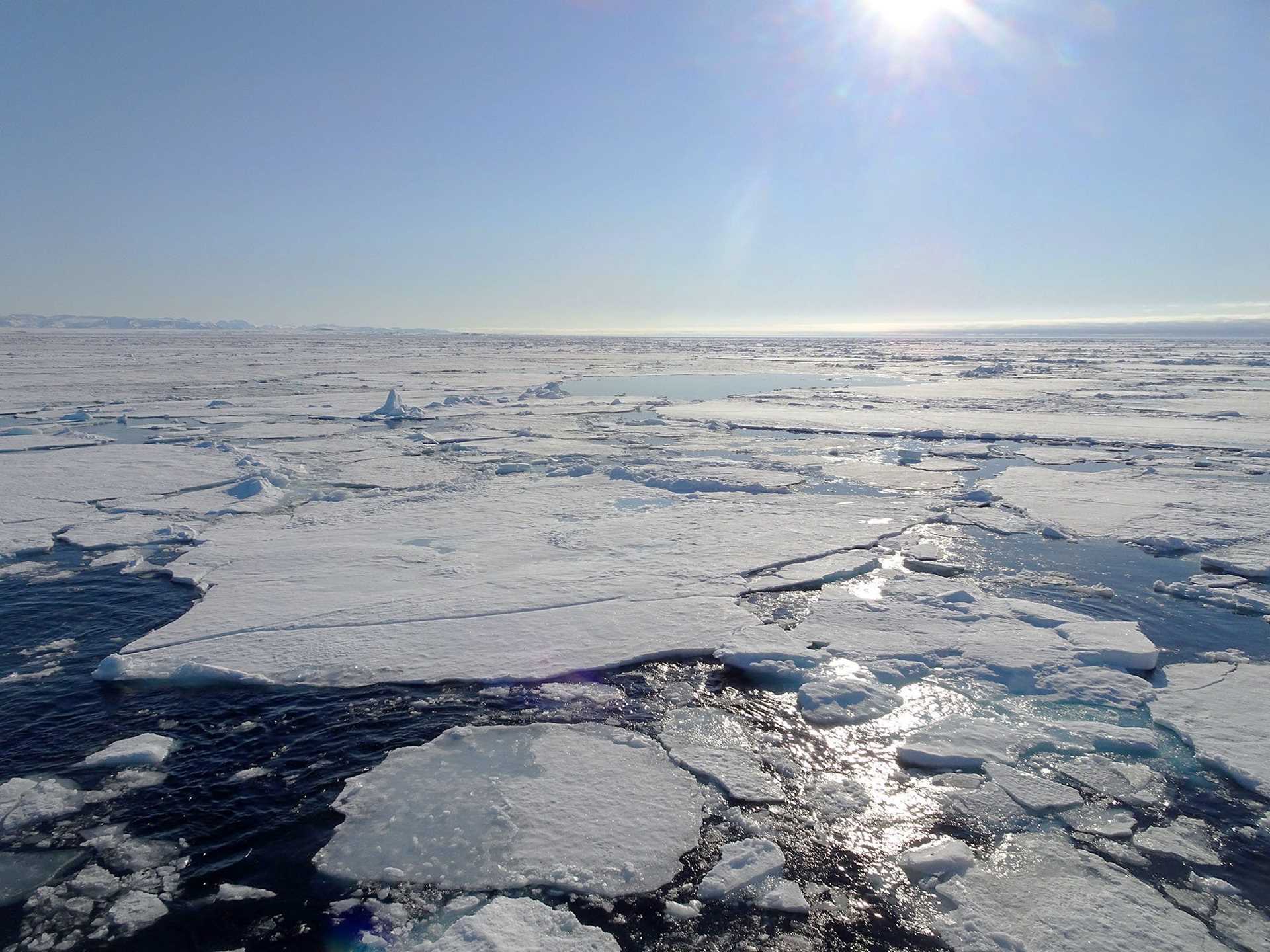 sunlight over ice